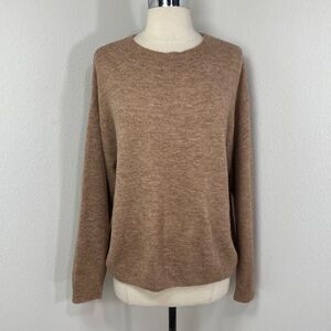 Woolen Bloom 3% Wool Brown Oversize Pullover Sweater Preppy Grunge Boho Scandi M